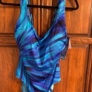 Longitude one piece bathing suit .blue .S- 16 NWT